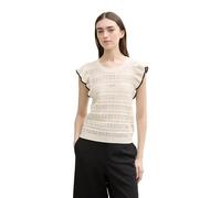 Tom Tailor Denim Damen-Pullunder 1046678 mit Volants Off White XS