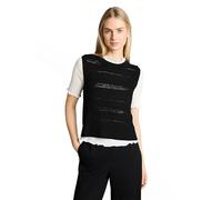 Denim Tom Tailor - Pullunder mit Lochmuster deep black - Gr. - L