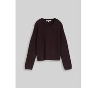 TOM TAILOR DENIM Damen Relaxed Fit Strickpullover, lila, Uni, Gr. XS