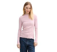 TOM TAILOR Denim Damen RIPP Longsleeve mit Stehkragen, 36537 - Soft Dusty Rose, L