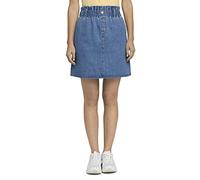 TOM TAILOR Denim Damen Röcke Mini Jeansrock mit elastischem Bund Used Mid Stone Blue Denim,S,10119,6000