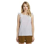 TOM TAILOR Denim Damen Shiffli Volant T-Shirt, 10332-Off White, XL