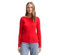 Tom Tailor Denim Slim Fit Langarmshirt aus Viskose-Mix in Rot, Größe XL