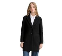 Wollmantel TOM TAILOR DENIM, Damen, Gr. M (38), schwarz (deep schwarz), Web, Obermaterial: 80% Polyester, 20% Wolle. Futter: 100% Polyester, unifarben, casual, slim fit ca. Mitte Oberschenkel, Langarm