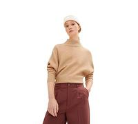 TOM TAILOR Denim Damen Strickpullover mit Fledermausärmeln 1034322, 30849 - Light Sand Beige Melange, M