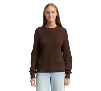 Denim Tom Tailor - Strickpullover mit leichten Ballonärmeln soft chocolate brown - Gr. - L