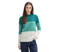 Denim Tom Tailor - Strickpullover mit Colour Blocking green beige colorblock - Gr. - XS