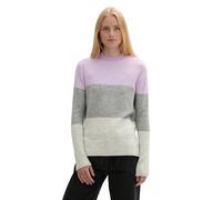 TOM TAILOR Denim Damen Strickpullover mit Streifen-Muster, 36778 - Lilac Grey Colorblock, XL