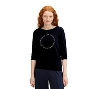 TOM TAILOR Denim Damen Sweater mit Logo Print 1034657, 10668 - Sky Captain Blue, XL