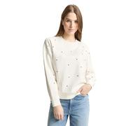 Tom Tailor Denim Sweatshirt 1050822 Off White mit roter Herz-Stickerei Damen XL
