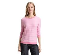 Tom Tailor Denim Damen Sweatshirt mit Raffarm & Streifenmuster