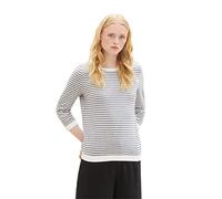 Tom Tailor Denim Blau-weißes Strukturiertes Streifen-sweatshirt Für Erwachsene für Damen - 2XL