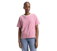 Denim Tom Tailor - Boxy Fit T-Shirt soft blush irregular stripe - Gr. - S