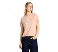 Denim Tom Tailor - Loose Fit T-Shirt mit Stickerei orange parfait - Gr. - M