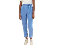 TOM TAILOR Denim Damen Tapered Relaxed Fit Paperbag Hose mit Bindegürtel