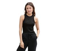TOM TAILOR DENIM - Coated Ripp Top mit Glitzer-Effekt deep black L