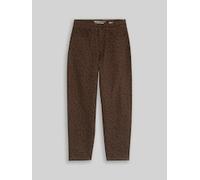 TOM TAILOR DENIM Damen TTADEA BARREL Jeans mit Leo-Print, braun, Uni, Gr. M