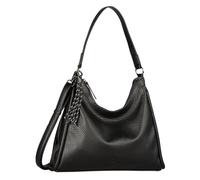 Hobo TOM TAILOR DENIM "Finna", Damen, Gr. B/H/T: 36cm x 29,5cm x 9,5cm, schwarz, Polyurethan, clean, gepflegt, geprägtes Muster, unifarben, Taschen, in modernem Look mit dekorativen Anhänger (77665717