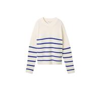 TOM TAILOR Denim - Gestreifter Strickpullover blau/weiß - Gr. - S