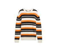 Tom Tailor Denim - Gestreifter Strickpullover orange black white multistripe - Gr. - L