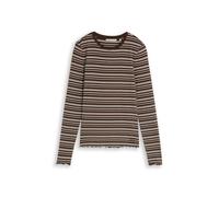 TOM TAILOR Denim - Gestreiftes Langarmshirt braun - Gr. - XS