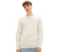 TOM TAILOR Denim Herren 1016090 Crewneck Strickpullover, 26122 - Oat Milk Melange, M EU