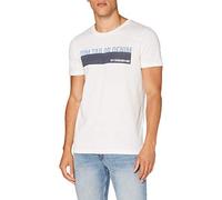 TOM TAILOR Denim Herren 1016303 T Shirt mit Print, 11186 - Blanc De Blanc White, L EU
