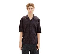 TOM TAILOR Denim Herren 1036247 Oversized Kurz-Hemd mit Muster, 32045-Black Bubble Wording Print, XXL