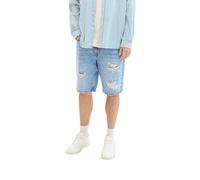 TOM TAILOR Denim Herren 1036267 Loose Fit Jeans Bermuda Shorts, 10284-Destroyed Light Stone Wash, M