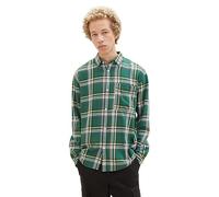 TOM TAILOR Denim Herren 1037458 Relaxed Fit Karo-Hemd aus Baumwolle mit Brusttasche, 32334-hunter Green Colorful Check, XXL