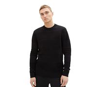 TOM TAILOR Denim Herren 1038260 Strickpullover mit Struktur aus Baumwolle, 29999-Black, XXL