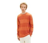 TOM TAILOR Denim Herren 1038260 Strickpullover mit Struktur aus Baumwolle, 32247-soft Autumn Rust, L