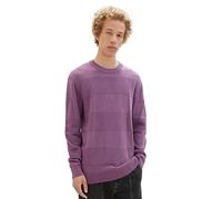 TOM TAILOR Denim Herren 1038260 Strickpullover mit Struktur aus Baumwolle, 32248-dusty Grape, M
