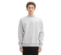 TOM TAILOR Denim Herren 1043701 Basic Sweater Pullover mit Rundhalsausschnitt, 15398-Light Stone Grey Melange, M