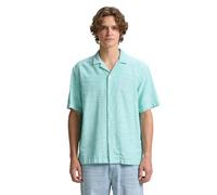 TOM TAILOR Denim Herren 1046179 Hemd, 37850 - Green Rough Structure, XL EU