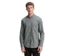 Denim Tom Tailor - Regular Fit Hemd mit Brusttasche jasper green fine structure - Gr. - L