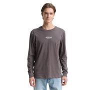 TOM TAILOR DENIM Herren Langarmshirt mit Logo-Print, grau, Uni, Gr. XXL