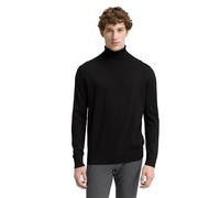 Tom Tailor Denim Regular Fit Rollkragenpullover aus reiner Baumwolle in Black, Größe M