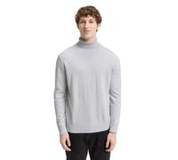 TOM TAILOR Denim Herren 1047970 Rollkragenpullover aus Baumwolle, 15398-Light Stone Grey Melange, XL