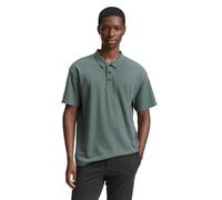 Denim Tom Tailor - Relaxed Fit Poloshirt in Waffel-Optik washed jasper green - Gr. - XXL