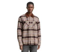 Tom Tailor Denim Overshirt mit Karomuster braun-rot-schwarz Größe XL