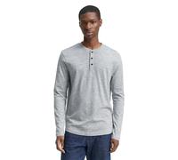 TOM TAILOR Denim Herren 1048997 Henley Langarmshirt in Melange-Optik, 11210-Ocean Night Blue, XL