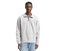 TOM TAILOR Denim Herren 1049013 Troyer Sweatshirt mit Logo-Badge, 15277-Chalk Grey, L