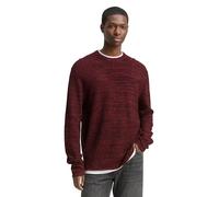 Tom Tailor Denim Regular Fit Strickpullover aus Baumwoll-Mix in Dunkelrot, Größe S