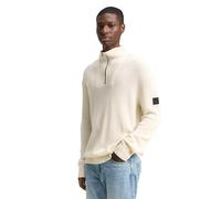 Denim Tom Tailor - Relaxed Fit Troyer Strickpullover wool white - Gr. - XXL
