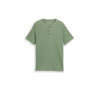 Denim Tom Tailor - Henley T-Shirt mit Waffelstruktur sea spray - Gr. - L