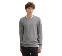 TOM TAILOR Denim Herren 2-in-1 Strickpullover aus Baumwolle, 27608 - Black White Mouline, XL