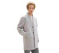TOM TAILOR Denim Herren 1038861 3-Knopf Wollmantel mit Stehkragen, 15398-Light Stone Grey Melange, M
