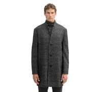 TOM TAILOR Denim Herren 3-Knopf Wollmantel mit Stehkragen,35749 - Black Big Glencheck, XXL