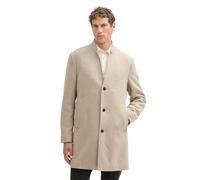 TOM TAILOR Denim Herren 3-Knopf Wollmantel mit Stehkragen,35752 - Light beige Twill Structure, L